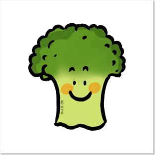 cute green broccoli Posters and Art